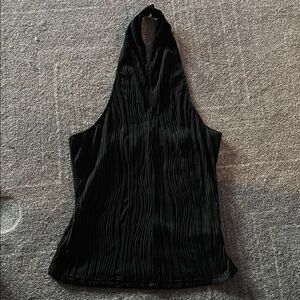 Black Ribbed Halter Top